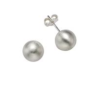 Paar Ohrstecker ZEEME "925/- Sterling Silber mattiert 8mm", silber (weiß), Ohrringe, Damen, one-size, Silber 925 (Sterlingsilber) (728531-0) weiß