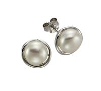 Paar Ohrstecker ZEEME "925/- Sterling Silber Perle weiß", weiß (weiß, weiß), Ohrringe, Damen, one-size, Silber 925 (Sterlingsilber), Paar Ohrstecker (490859-0)
