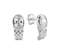 Paar Ohrstecker ZEEME "925/- Sterling Silber rhodiniert Zirkonia", weiß, Ohrringe, Damen, one-size, Silber 925 (Sterlingsilber) (91515922-0) weiß