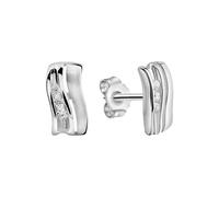 Paar Ohrstecker ZEEME "925/- Sterling Silber rhodiniert Zirkonia", weiß (weiß, weiß), Ohrringe, Damen, one-size, Silber 925 (Sterlingsilber) (12320654-0) weiß, weiß