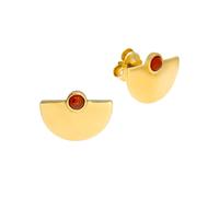 Paar Ohrstecker ZEEME "925/- Sterling Silber vergoldet Achat rot", weiß (weiß, rot), Ohrringe, Damen, one-size, Silber 925 (Sterlingsilber), Paar Ohrstecker (94708861-0)