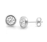 Paar Ohrstecker ZEEME "Edelstahl mit weißem Zirkonia 6mm", Damen, Gr. one-size, Edelstahl, weiß (weiß, weiß), Ohrringe (59128222-0) weiß, weiß