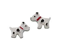 Paar Ohrstecker ZEEME "Silber 925 Motiv Hund", weiß, Ohrringe, Damen, one-size, Silber 925 (Sterlingsilber), Paar Ohrstecker (512937-0)