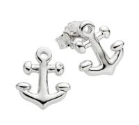 Paar Ohrstecker ZEEME "Silber 925 rhodiniert mit Anker-Motiv", weiß, Ohrringe, Damen, one-size, Silber 925 (Sterlingsilber), Paar Ohrstecker (22085915-0)