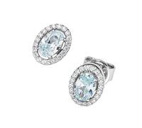 Paar Ohrstecker "Ziersteine, Zirkonia weiß, Silber 925", blau (hellblau), GIORGIO MARTELLO MILANO, Ohrringe, Damen, Silber 925 (Sterlingsilber) (22036015-0) hellblau