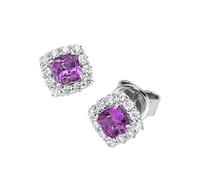 Paar Ohrstecker "Ziersteine, Zirkonia weiß, Silber 925", pink, GIORGIO MARTELLO MILANO, Ohrringe, Damen, Silber 925 (Sterlingsilber) (41623029-0) pink