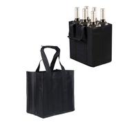 Pabbyeey 2 Stück Flaschentasche, Bottle Bag für 6 x 1,5 Liter Flaschen, Getränketräger Bottlebag, Tragetasche mit Trennwänden für Flaschen, Einkaufstasche mit 6 Fächern Getränketräger