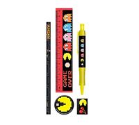 PAC-MAN (CHARACTERS) STATIONERY SET: pen, pencil, ruler, sharpener, eraser / zestaw przyborÄlw PAC-MAN: dÄšugopis, oÄšÄlwek, linijka, temperÄlwka, gumka