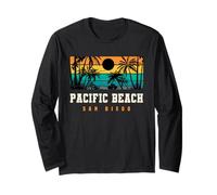 Pacific Beach San Diego, Retrodesign, Pazifikstrand, Kalifornien Langarmshirt