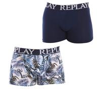 Replay Herren Boxershorts 2er-Set, Dk Blue-Foliage White N265 (Blau), S