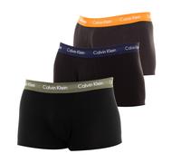 Calvin Klein Herren 3er-Pack Unterhosen mit niedriger Taille, Baumwoll-Stretch Retroshorts, Orange/Blue Shadow/Green, S