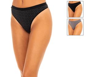 Pack-3 Cotton Strech Thongs mit Innenfutter D4C19 woman L