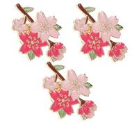 Pack Kirschblüten Anstecknadeln Rosa, aus Zinklegierung, Niedlich | Mix And Match für Kleidung, Taschen und Hüte, Zartes Blumenmotiv, 3 Stück