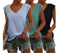 Pack of 3 Women's T-Shirt, Elegant, Sleeveless, Casual, Basic Top with Cap Sleeves, Y2k Clothing, Crop Top Summer Shirts