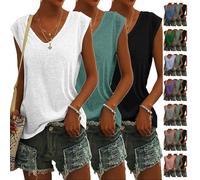 Pack of 3 Women's T-Shirt, Elegant, Sleeveless, Casual, Basic Top with Cap Sleeves, Y2k Clothing, Crop Top Summer Shirts