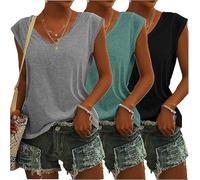 Pack of 3 Women's T-Shirt, Elegant, Sleeveless, Casual, Basic Top with Cap Sleeves, Y2k Clothing, Crop Top Summer Shirts