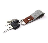 Pack & Smooch Schlüsselanhänger SELBY aus 100% Merino Wollfilz (Mulesing-frei) und Leder Grau / Hellbraun