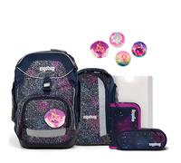 ergobag Pack Set Schulranzen-Set Bärlaxy, 6-teilig Blau Lila 20 Liter