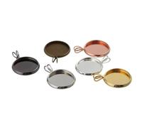 PACKOVE 10 Stück Selbstgemacht Tablett Anhänger aus Kupferplattiertem Metall Runde 16mm Fassung Roségoldene Innenseite für Schmuckherstellung und Bastelarbeiten