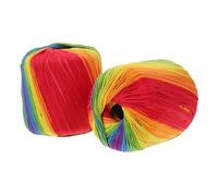 PACKOVE 2 Rollen Häkelgarn aus Baumwolle Regenbogenfarbener Selbstgemacht Strickfaden Leichtes Baumwollgarn zum Häkeln und Weben Handliches Strickgarn für Reisen und Handarbeiten