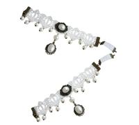 PACKOVE 2 Stück Spitzen Arm mit Künstlichen Perlen Atmungsaktive Lolita Spitzen Armbänder Vielseitige Braut Armreifen für Festliche Damen Komfortable Stoffarmbänder für Hochzeit und Party