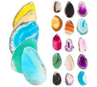 PACKOVE 20 Stück Bunte Achat Anhänger mit Loch 30 50mm Selbstgemacht Schmuckherstellungszubehör für Halsketten Charme und Wohnaccessoires Zufälliger Stil