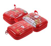 PACKOVE 3 Stück Weihnachts Münzbeutel aus Weißblech mit Reißverschluss Kleiner und Tragbar zum Aufhängen für Münzen und Kleine Gegenstände mit Cartoon Motiv für Rucksack und Bargeld