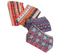 PACKOVE 4 Stück Afrikanische Stirnbänder Damen Elastisch Breites Stoff Haarband Geknotet Sport Yoga Schweißband Mehrfarbig