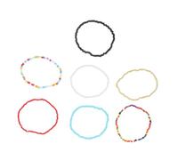 PACKOVE 7 Stück Leichtes Buntes Perlen armband mit Geometrischem Design Elastische Einzelkettenglieder Modischer Armschmuck für Damen und Mädchen Vielseitig für Alltag und Festliche