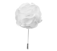 PACKOVE Handgefertigte Anstecknadel für Herren aus Langlebigem Satin und Kupfer Weiße Blumen Krawattennadel als Elegante Reversblume für Anzug und Smoking