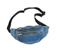 PACKOVE Jeans-Hüft tasche blaue Hüfttasche Denim-Gürteltasche Jeanstasche Umhängetasche modische Denim-Tasche Bauchtasche Bote Brusttasche Südkorea Fräulein Gewaschener weicher Cowboy