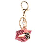 PACKOVE Rhinestone Lippen Schlüsselanhänger Metall Schlüsselring Rote Lippen Charm Anhänger Taschenanhänger für Rucksack Handtasche Damen Accessoire