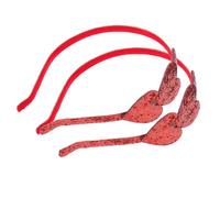 PACKOVE Rotes Herz Stirnband 2 Stück Herzförmiger Haarreif Mit Pailletten Für Party Festival Valentinstag Haarschmuck