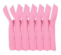 [Packung 6 Stück] Unsichtbare Reißverschlüsse Nylon [40 cm] für Kleidung，Taschen & Nähen | Weiß, Schwarz, Beige & Mehr | Inkl. Metallslider | Nähen, Basteln, Patchwork (pink)