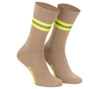 PACOTEX Heldensocken beige gelb-silber-gelb - Made in Germany - Paar - für Helden des Alltags bei Feuerwehr Rettungsdienst und Hilfsorganisationen (44-47)