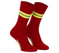 PACOTEX Heldensocken rot gelb-silber-gelb - Made in Germany - Paar - für Helden des Alltags bei Feuerwehr Rettungsdienst und Hilfsorganisationen (39-43)