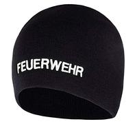 PACOTEX Premium Wintermütze Beanie Strickmütze Marineblau mit Stick Feuerwehr (weiß)