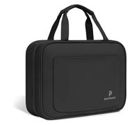 Pactastic aufhängbare Kosmetiktasche mit Tragehenkel | 640 gramm leichter Reise-Kulturbeutel für Pflegeprodukte mit 4 Reißverschlussfächern & wasserabweisendem Material | 33 x 10 x 24 cm