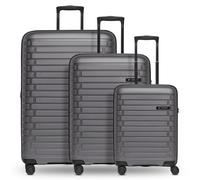 Pactastic Collection 04 THE THREE SET + 4 Rollen Kofferset 3-teilig mit Dehnfalte grau