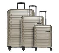 Pactastic Collection 04 THE THREE SET + 4 Rollen Kofferset 3-teilig mit Dehnfalte beige
