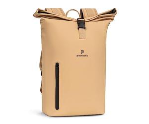 Pactastic großer Rolltop Rucksack mit Tragegriff | 660 Gramm leichter Rucksack aus wasserabweisendem veganem Tech-Material | 36 x 15 x 45 cm mit integriertem Schlüsselanhänger und Laptopfach