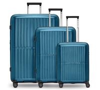Pactastic Ultra leicht Hartschalen Koffer-Set 3-teilig | Robustes Polypropylen Material | mit Dehnfalte erweiterbar um 5 cm | 4 Doppelrollen & TSA-Schloss für Damen & Herren (Collection 01+)