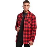 Langarmhemd URBAN CLASSICS "Herren Padded Check Flannel Shirt" Gr. L, US-Größen, schwarz (black, red) Herren Hemden Langarm (84562613-L)