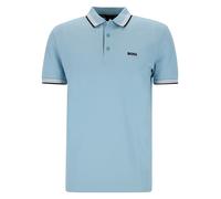 Poloshirt BOSS GREEN "Paddy", Herren, Gr. XXL, blau (light, pastel blau455), Jersey, Obermaterial: 100% Baumwolle, casual, regular fit, hoch geschlossener Ausschnitt, Kurzarm eng Bündchen, Shirts, mit