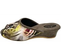 Padero Helmut Trunte Hausschuhe Pantolette mit Fußbett Peeptoe, Olive-Grün, EU 39