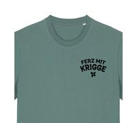 päfjes Ferz mit Krigge Hessisch Spruch - Fair Organic Cotton Unisex / Männer T-Shirt Grün (Green Bay) XL