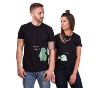 Pärchen T-Shirt Für Anime Couple Love Paar Liebe Partnerlook Cartoon Geschenk Schwarz Weiß Grau 1 Stück, Schwarz-Men, M