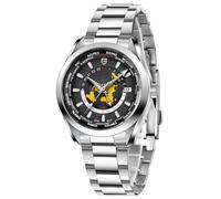 Pagani Design 1788 GMT Automatikuhren für Herren, hochwertiges NH34 GMT-Uhrwerk, Edelstahlarmband, 100 m wasserdicht, luxuriöse modische Herrenuhren mit zwei Zeitzonen, Schwarz