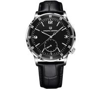 Pagani Design 1790 Herren Armbanduhr, 42mm Automatische Mechanische Uhren, 100M wasserdichte Luxus Armbanduhr für Männer,Leicht ablesbares großes Zifferblatt Leder Armband Uhr(Silberschale schwarz)