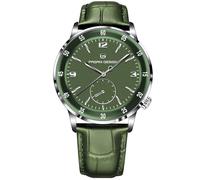 Pagani Design 1790 Herren Armbanduhr, 42mm Automatische Mechanische Uhren, 100M wasserdichte Luxus Armbanduhr für Männer,Leicht ablesbares großes Zifferblatt Leder Armband Uhr(1790 Silberschale grün)